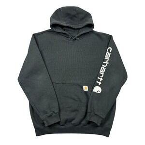 Carhartt Hoodie Men Medium Black K288 Original Fit Workwear Pullover Sweatshirt